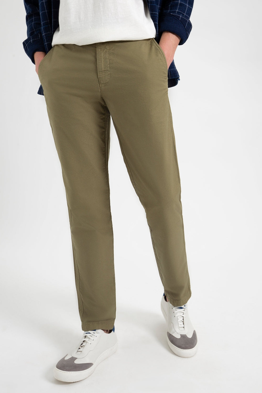 Pantalon Ben Sherman Beatnik Oxford Slim Taper Garment Dye Chino Vert Olive Clair | UOV-16242493